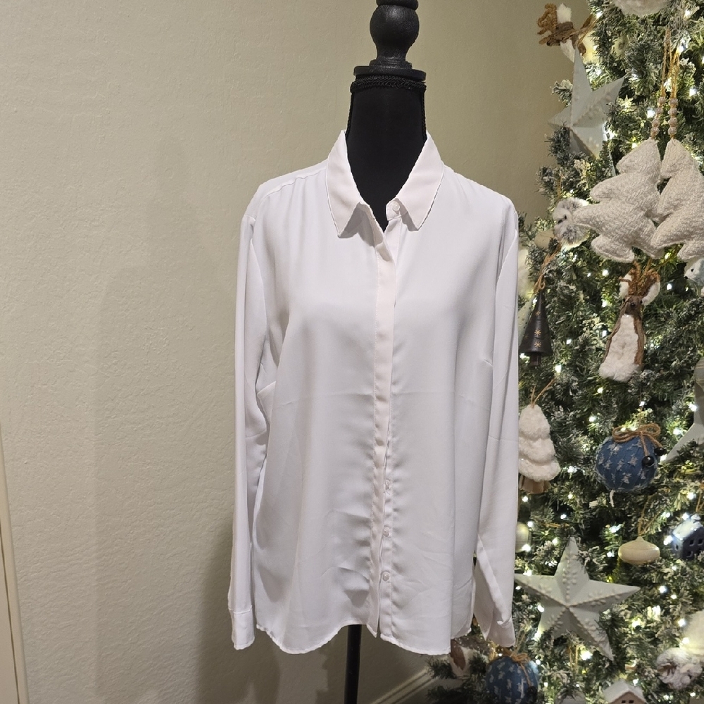 Express Classic White Button Down Shirt